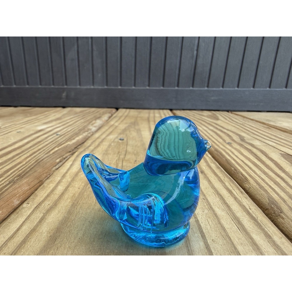 Vintage Bluebird of Happiness Glass Figurine Signed by Leo Ward 1996